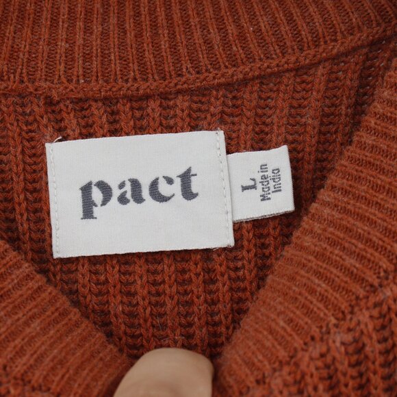 Pact Sweater Mens Large Organic Cotton Wool Knit Long Sleeve Crew Neck Pullover - Picture 4 of 13
